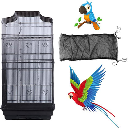 Bird Cage Seed Catcher, Large Airy Gauze Seeds Bird Cage Cover Guard Adjustable by AIMICOCA