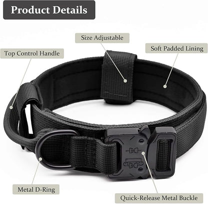 Tactical Dog Collar, Adjustable Military Training Nylon Dog Collar - Image 2