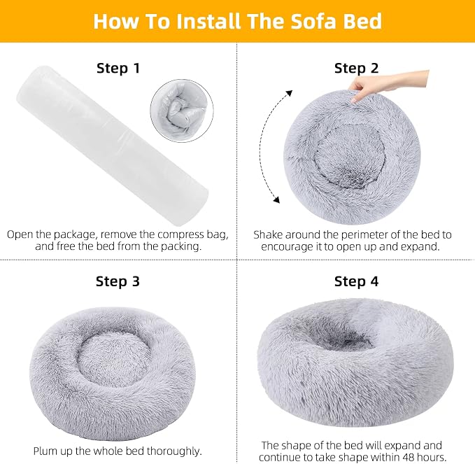 Nisrada Dog Bed for Small Medium Large Dogs, 24 inch Calming Dogs Bed, - Image 7