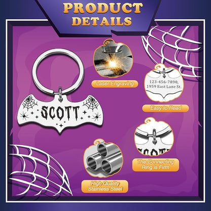Bat Dog Tag, Halloween Personalized Dog Tags - Image 3