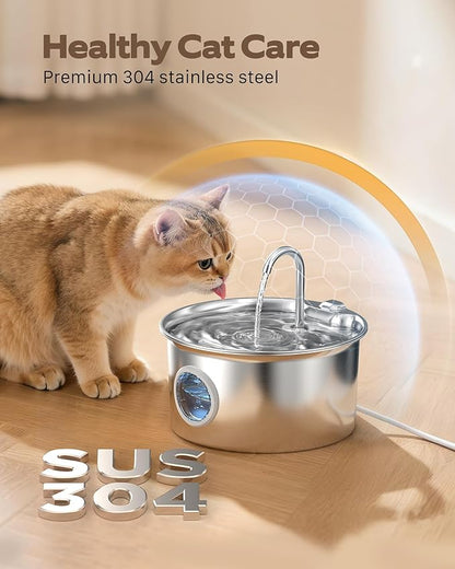 Stainless Steel Cat Water Fountain: Cat Fountain - 88oz/2.6L Pet Water Fountain - Image 3