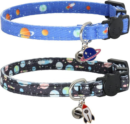 Cat Collar Breakaway, 2 Pack Cotton Cats Collars by Giecooh