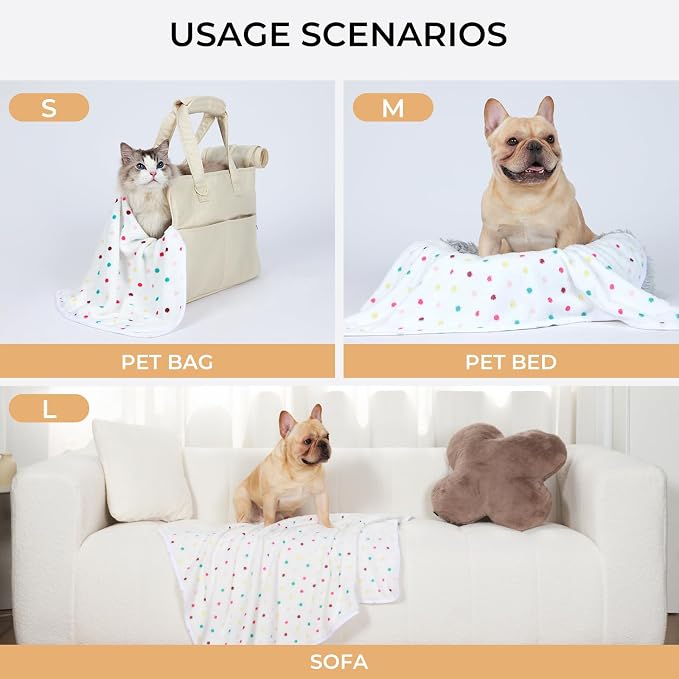 Luciphia 1 Pack 3 Blankets Super Soft Cute Dot Pattern Pet Blanket Flannel Throw - Image 2