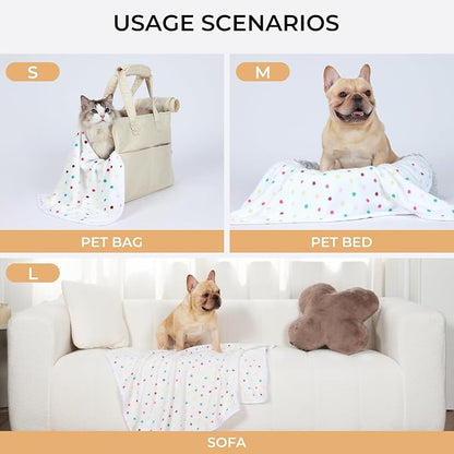 Luciphia 1 Pack 3 Blankets Super Soft Cute Dot Pattern Pet Blanket Flannel Throw - Image 2