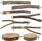 8-Piece Set Natural Wood Bird Perches by Unknown