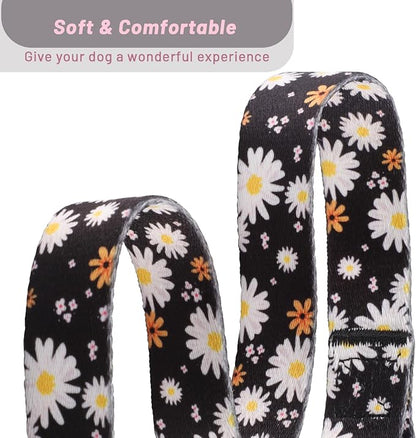 QQPETS Adjustable Soft Dog Collar: Print Flower Pink Multicolor Cute Patterns - Image 4