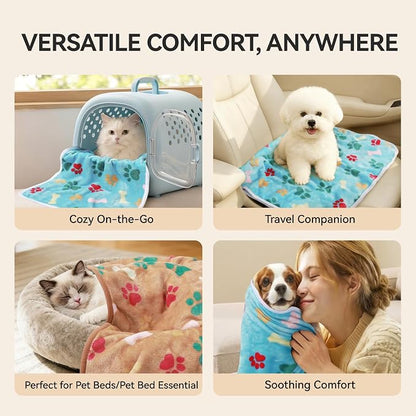 LINENLUX 1 Pack 3 Blankets Super Soft Fluffy Premium Fleece Dog Blankets - Image 3