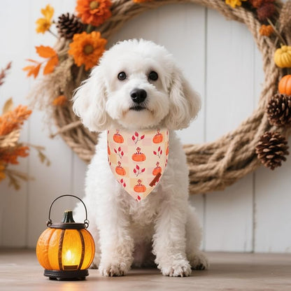 ADOGGYGO Thanksgiving Dog Bandanas 2 Pack, Reversible Turkey Pumpkin Pet Scarf - Image 2