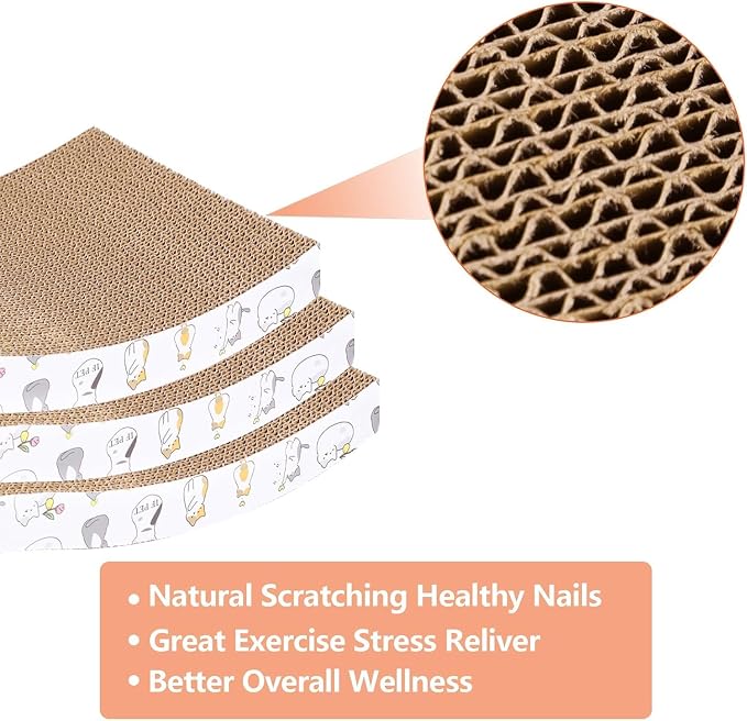 PatiencET Cardboard Cat Scratcher Pads, Catnip Included, - Image 5