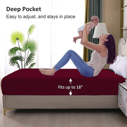Waterproof Mattress Protector King, Fitted Sheet Style Breathable Mattress Cover - Image 4