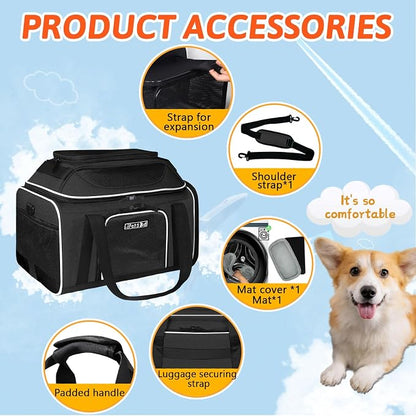 Petskd Top and Side Expandable Pet Carrier 17x12x8.5 Inches JetBlue Frontier - Image 7