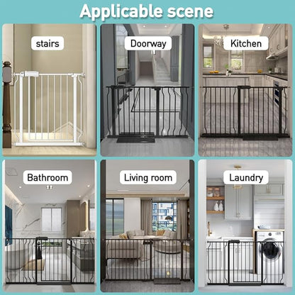 WAOWAO Baby Gate 4.71" Extra Wide Pressure Mounted Walk Through Swing Auto - Image 5
