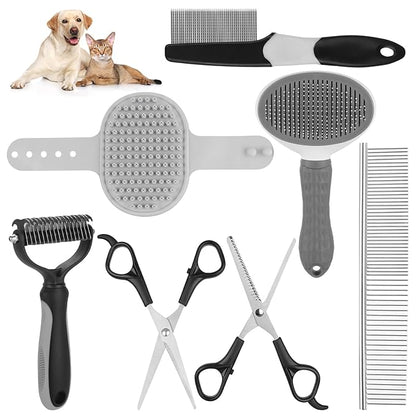Pet Grooming Kit – Shedding Slicker Brush & Bath Massage Tool by Aiolpy