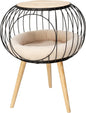 Kitty City Modern Cat Bed with Wooden Side Table, Elevated Indoor Cat Lounge by KittyCity