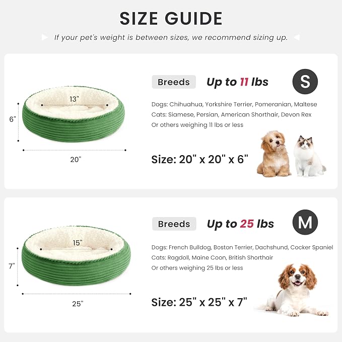 Love's cabin Round Donut Cat and Dog Cushion Bed, 25in Pet Bed - Image 4
