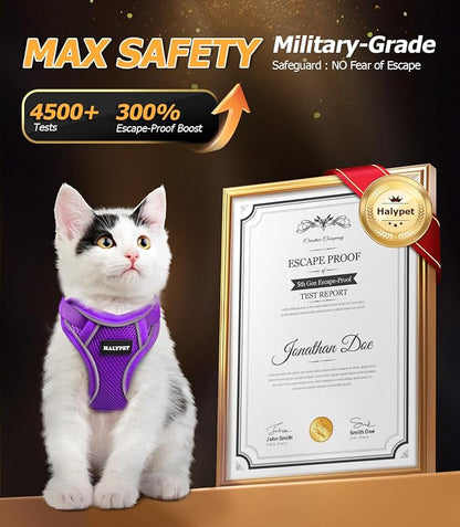 Halypet Cat Harness and Leash Set Escape Proof Adjustable Cat Leash Comfortable - Image 3