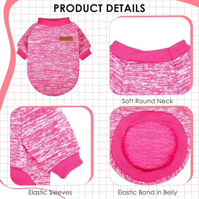 3 Pack Dog Sweaters for Small Dogs Girl Boy Winter Fleece Clothes Warm Soft Dog - Image 3