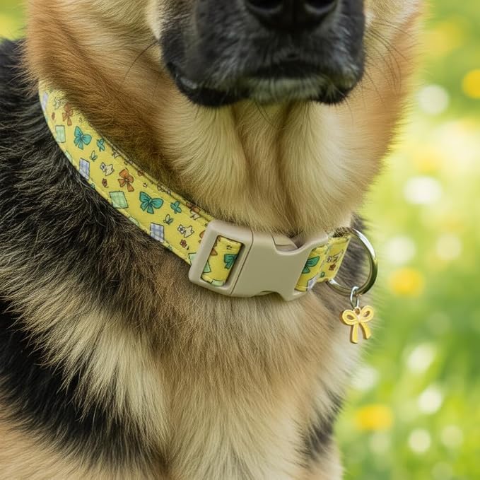 Small Dog Collar with Cute Bowtie Print, Girl Dog Collar - Image 4