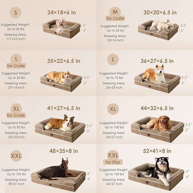 EHEYCIGA Orthopedic Dog Bed for Medium Dogs, Waterproof Memory Foam Medium Dog - Image 2