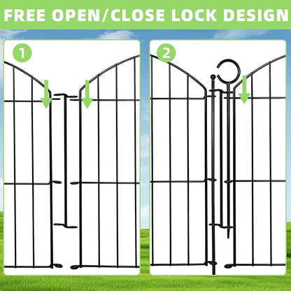 Decorative Garden Fence 24in x10ft, 5 Pack No Dig Fence Animal Barrier - Image 4