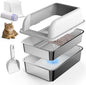 23.6''x16''x12'' Enclosed Stainless Steel Litter Box by Suzzipaws