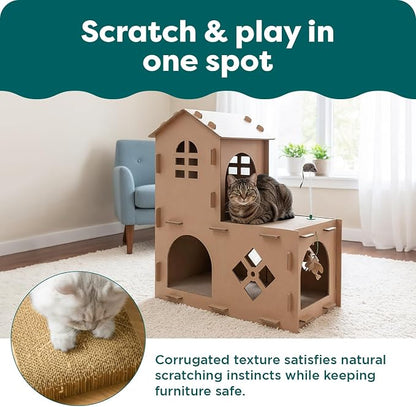 FurHaven Farmhouse Multi-Level Cardboard Cat House - Image 7