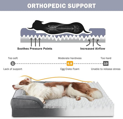 INVENHO Orthopedic Extra Large Dog Bed, XXL Waterproof Dog Sofa, Egg-Crate Foam - Image 2