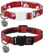 Lionet Paws 2pcs Pack Cotton Cat Collar, Breakaway Buckle Christmas Cat Colar by lionetpaws