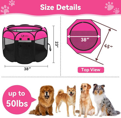 Dog Cat Playpen, Large Puppy Pet Playpen, Dog Crate Tent Cage Indoor/Outdoor - Image 8