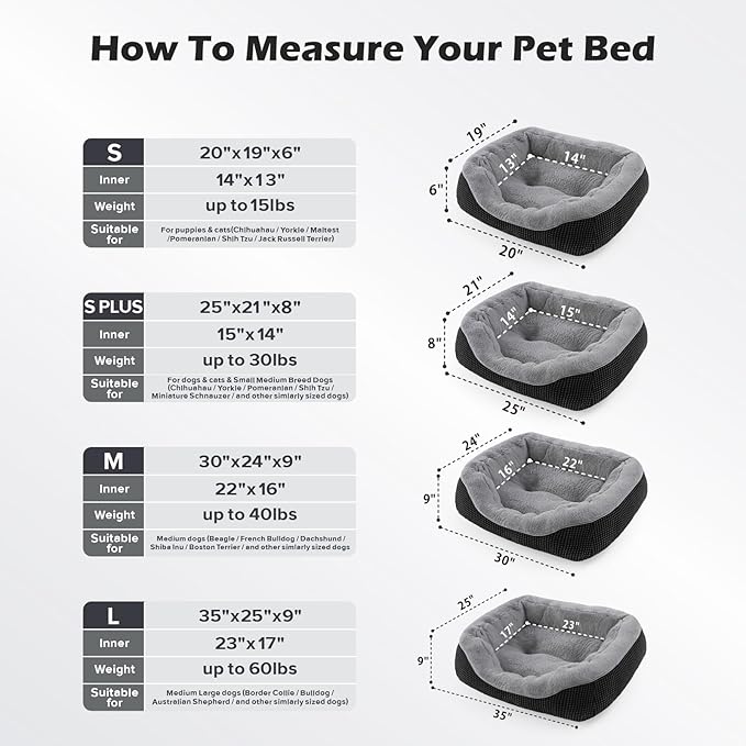 INVENHO Small Dog Bed Washable Orthopedic Calming Warming Durable Pet Bed - Image 5