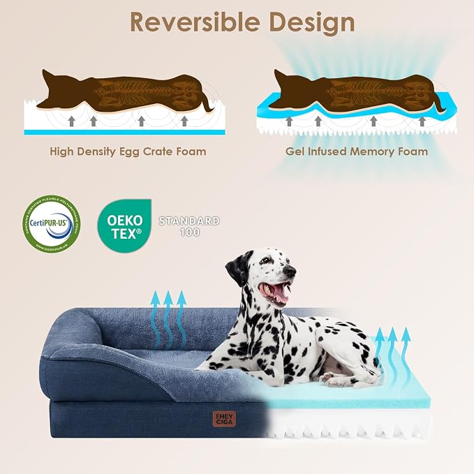 EHEYCIGA Orthopedic XL Dog Bed for Large Sized Dog, Waterproof Liner & Washable - Image 2