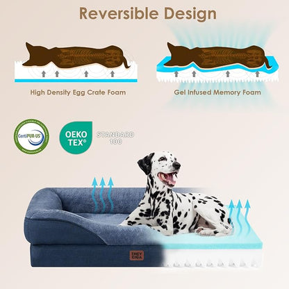 EHEYCIGA Orthopedic Dog Bed for Large Sized Dog, Waterproof Liner & Washable - Image 2