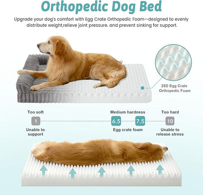 Cute Dog Bed, Faux Rabbit Fur Orthopedic Foam Dog Bed - Image 3