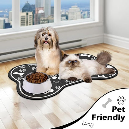 Dog Cat Food Mat, Rapid Absorbent Pet Feeding Mat, Bone Shaped Dog Placemat - Image 6