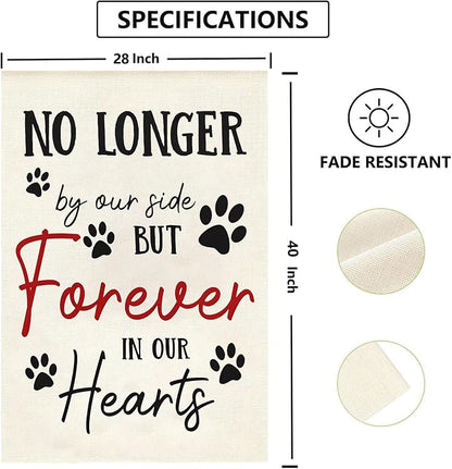 Pet Memorial House Flag No Longer By My Side Forever in Our Heart 28x40 Inch - Image 3