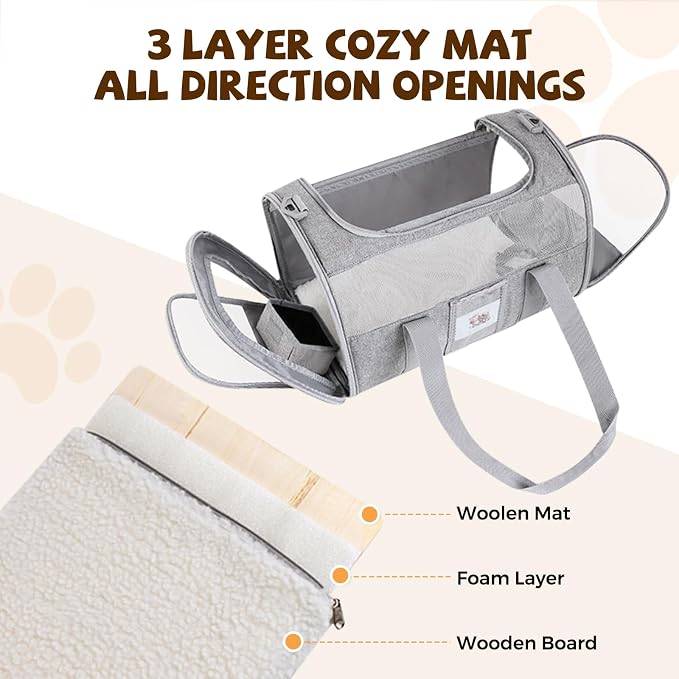 Soft Cat Carrier for Pets Up to 15 lbs, TSA Approved for Airline in-Cabin - Image 2