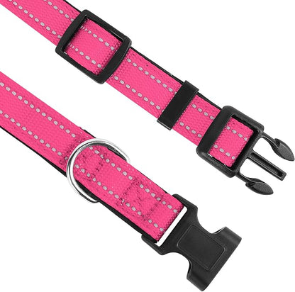 Reflective Dog Collar, Adjustable Soft Neoprene Padded Nylon Pet Collars - Image 3