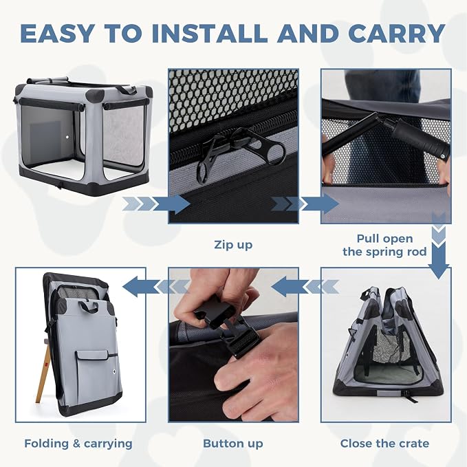 DUMOS Dog Crate 30 Inch Travel Cat Pet Carrier - Image 6