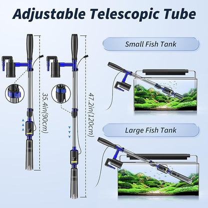 Fish Tank Cleaner, 530GPH/32W Electric Fish Tank Cleaning Tools, Adjustable - Image 6