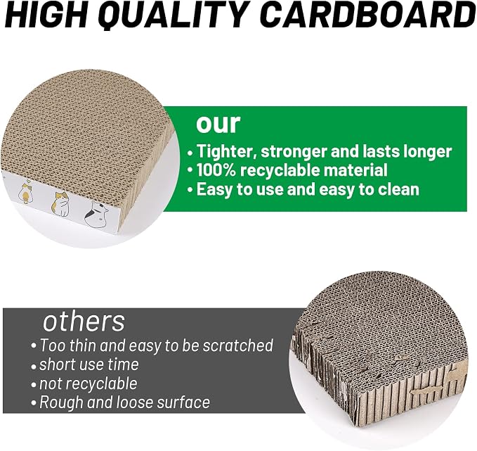 PatiencET Cat Scratcher Cardboard 5 PCS Cat Scratch Pad Reversible Scratcher - Image 4