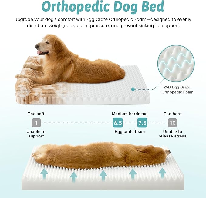 Cute Dog Bed, Faux Rabbit Fur Orthopedic Foam Dog Bed - Image 5