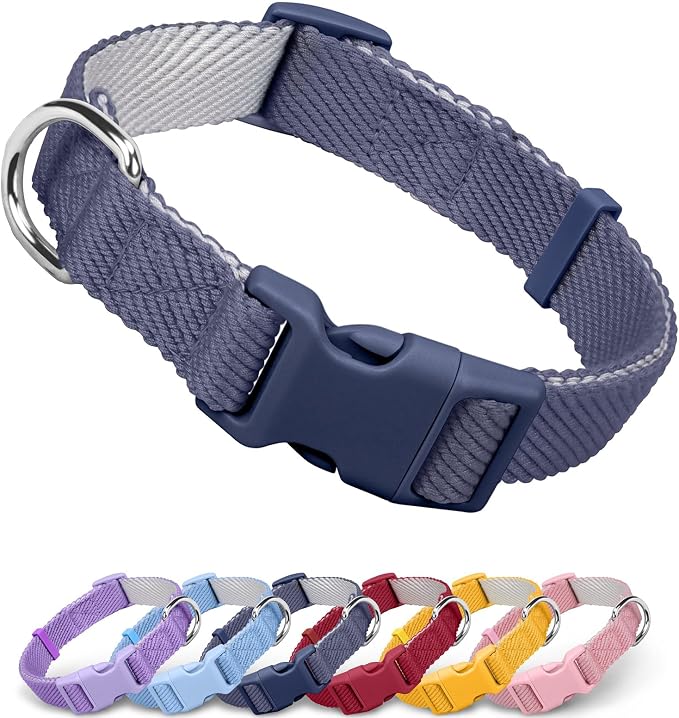 Dynmeow Soft and Breathable Cotton Dog Collar, Durable Adjustable Heavy-Duty by Dynmeow