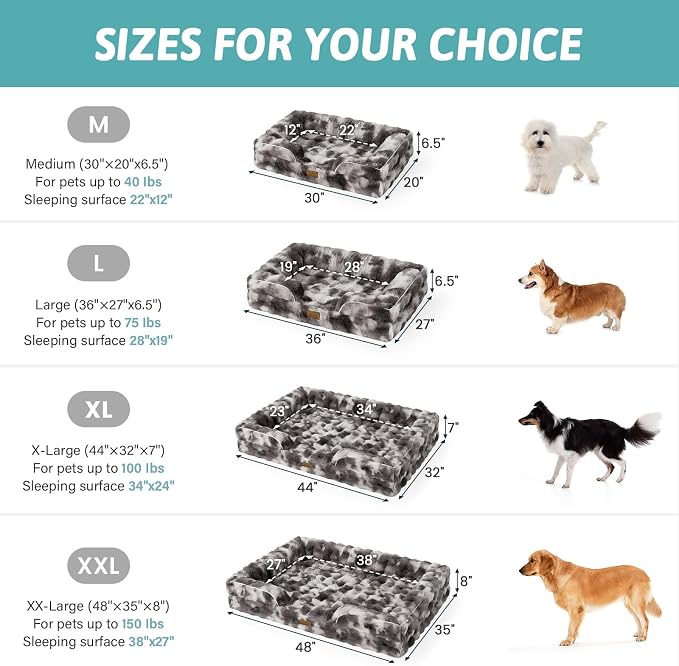 Self Warming Dog Bed for Large Size Dog, Faux Fur Orthopedic Puppy Sofa - Image 2