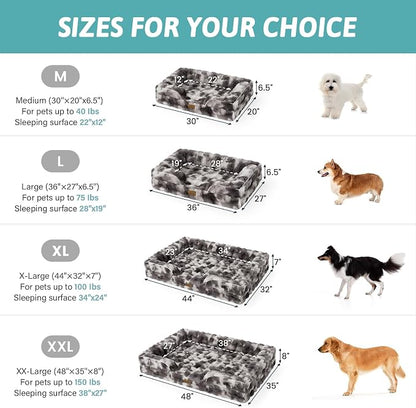 Self Warming Dog Bed for Large Size Dog, Faux Fur Orthopedic Puppy Sofa - Image 2