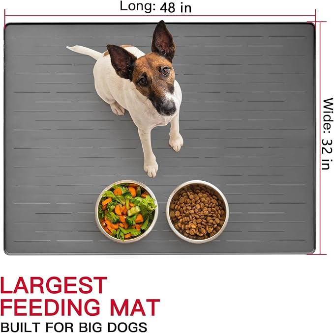 48" x 32" Largest Pet Food Mat, XXXL Silicone Dog Mats - Image 2