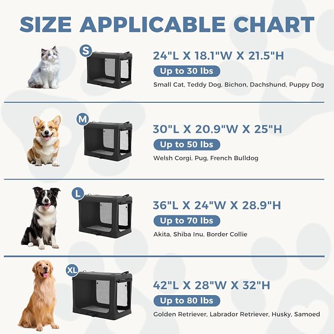 DUMOS Dog Crate 42 Inch Travel Cat Pet Carrier - Image 5