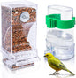 Hamiledyi No Mess Bird Feeders Automatic Parrot Feeder Drinker Acrylic Seed by Hamiledyi
