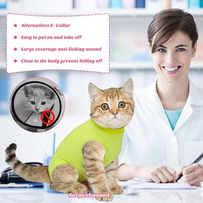 Coppthinktu Cat Recovery Suit for Abdominal Wounds or Skin Diseases, Cat Onesie - Image 2