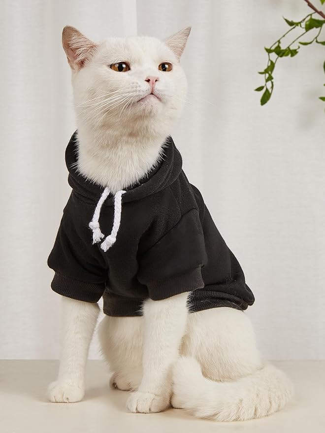 QWINEE Basic Dog Hoodie Sweatshirt Puppy Sweater Warm Cat Costumes Pet Clothes - Image 7