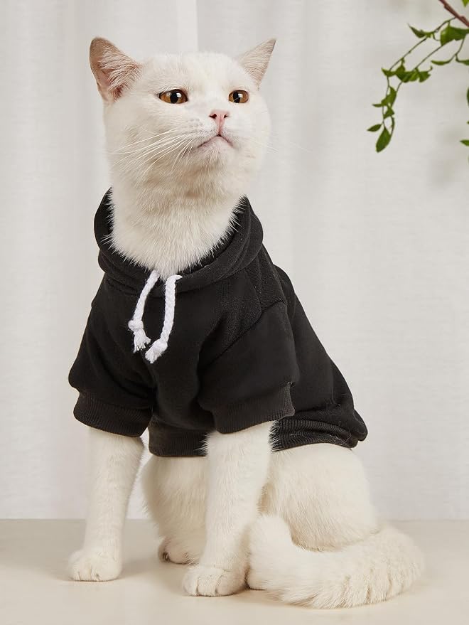 QWINEE Basic Dog Hoodie Sweatshirt Puppy Sweater Warm Cat Costumes Pet Clothes - Image 6